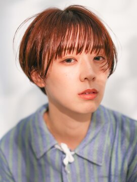 テトヘアー(teto hair) オレンジベージュ、マッシュショート、丸みショート、耳掛け