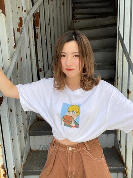 リアイス(Re:ICE) ミニウルフ/くすみブルー/流れるレイヤー/インナーハイライト