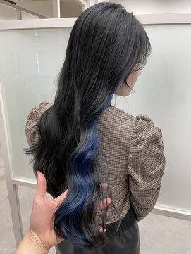 フレーム ヘア ルーム 天王寺駅前店(FRAME hair room) ブルーブラックインナーカラー♪韓国風ヘア/韓国風巻き