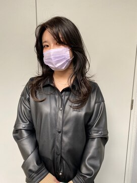 モルニ(MORNI) ダークカラー_マロンベージュ Aラインボブ かきあげ