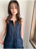 ミルクティーベージュ×ミディアムレイヤー