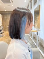 モールヘア 西中島店(MOOL hair) インナーカラー/イヤリングカラー×ブルー