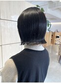 【切りっぱなしボブ】【ボブ】【ブルーブラック】10代20代30代