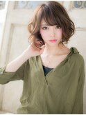 mod's姪浜/斜めバングレトロガーリーリラクシーふんわりカールg