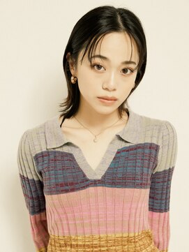 オンク 新宿(onk) 黒髪/グレーベージュ/レイヤーロング/前髪パーマ[新宿駅]