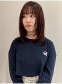 【YOKE】ピンクオレンジブラウン顔まわりレイヤーロングレイヤー