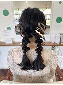 ツインテール編みおろし