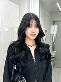 暗めでも透けるダークグレー×韓国レイヤーカット