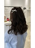 くびれヘア縮毛矯正アプリコットオレンジ夏ハイライト《用賀》