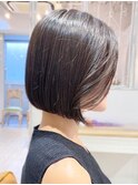 前髪なしボブ/かきあげボブ/黒髪ボブ/前下がりボブ/結べるボブ