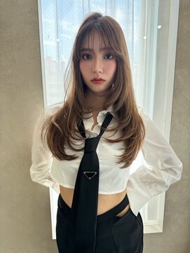 アンジェリカラボ 梅田店(ANGELICA LABO) ワンカール×グラデーションレイヤー×シースル×顔まわり♪川又