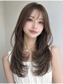 ココアベージュ/オリーブグレー/小顔/黒髪[立川/髪質改善]