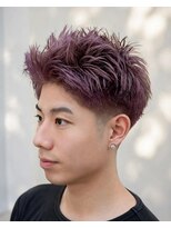 エクラート メン 仙台(ECLART men.)&nbsp;モーヴピンクのスパイキーショート｜柔らかな色味が似合う短髪