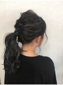外国人風ハイライト+ヘアアレンジ