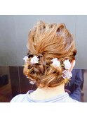 ミディアムヘアアレンジゆるっとこなれヘアパーティーお呼ばれ