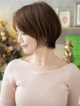 カバーヘアアンドスパ ブリス 浦和(COVER HAIR&SPA bliss) 小顔かきあげ前髪前下がりショートマッシュa浦和20代30代40代
