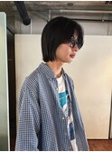 メンズミディアムメンズボブウルフレイヤーカット