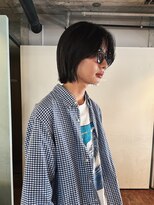 メンズミディアムメンズボブウルフレイヤーカット