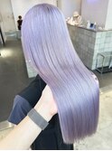 ダブルカラーラベンダーベージュカラーケアブリーチハイトーン