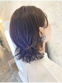 伸ばしかけヘア×ゆるふわパーマ