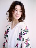 ■センターパートくびれカール抜け感ロブM.SLASH自由が丘18-5