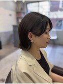 小顔ココアベージュ[北千住/北千住駅/韓国/ボブ/レイヤーカット]