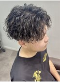 メンズ縦落ちツイストスパイラルパーマ大宮ツイストシャドウ眉毛