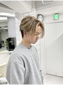 海外風ハイライト×センターパート