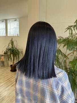 フゥカ 売市店(fuka) 八戸韓国スタイル×ネイビーカラー×髪質改善カラー