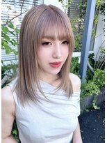 アース 郡山コスモス通り店(HAIR&MAKE EARTH)&nbsp;ゴールドベージュ×大人ミディアム