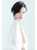 大人かわいいひし形シルエット耳かけグレージュショート☆