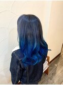 セミロング♪ブルー系グラデーション♪