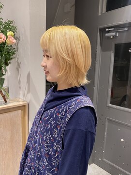 フェンヘアーアイス 中目黒(Fen.hair ici) 大人可愛いふんわりカールミストバング外国人風カラーブリーチ
