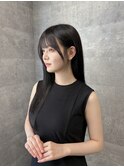 園田あいかちゃん、暗髪、耳かけ大人っぽヘア！顔周りレイヤー