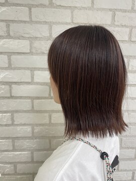 アッシュ 稲田堤店(Ash) ピンクブラウン×外ハネボブ
