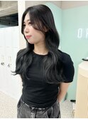 レイヤーカット　韓国ヘア　くびれヘア　アッシュ【天神大名】