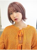 【Say.福岡】くびれショートボブ×くすみピンク×ケアブリーチ