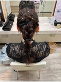 編み込みポニー