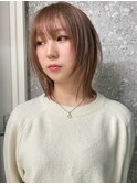 ハイトーンレイヤーボブミディアムレイヤーショートウルフボブ