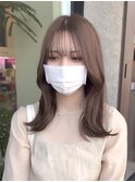 くびれヘア ワンホン ミルクティーベージュ 透明感カラー