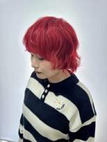 オーブ ヘアー リリー 博多2号店(AUBE HAIR lily)&nbsp;ホリッカーレッド×マッシュウルフ