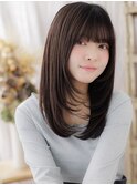 艶感ストレートロングレイヤーくすみカラーa上尾20代30代40代