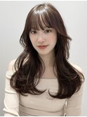 ブリーチなしチェリーブラウン髪質改善イルミナカラー韓国/原宿