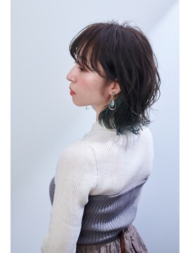 ユニックス ららぽーと湘南平塚店(UNIX) 【大人女性のインナーカラー】ブルーアッシュ×グリーン