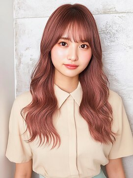 ジルバイジゼル(JILL by GiseL) ロング ハイトーン ブリーチ ミルクティーピンク  艶髪 10代20代