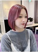 顔まわりカット　ブリーチなしダブルカラー　京都美容室　進詩織