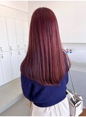 ブリーチなしダブルカラー/ダークレッド/ストレート