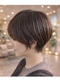 大人可愛い耳掛けショートボブ＊小顔見せ