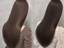 《韓国風暗髪透明感カラー》計算された配合、理論、技術で暗くても透明感たっぷりのカラー