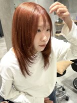 ラミエバイメルト 下北沢(lamie by melt)&nbsp;花田レイヤーカットハッシュカットオレンジブラウンピンク下北沢